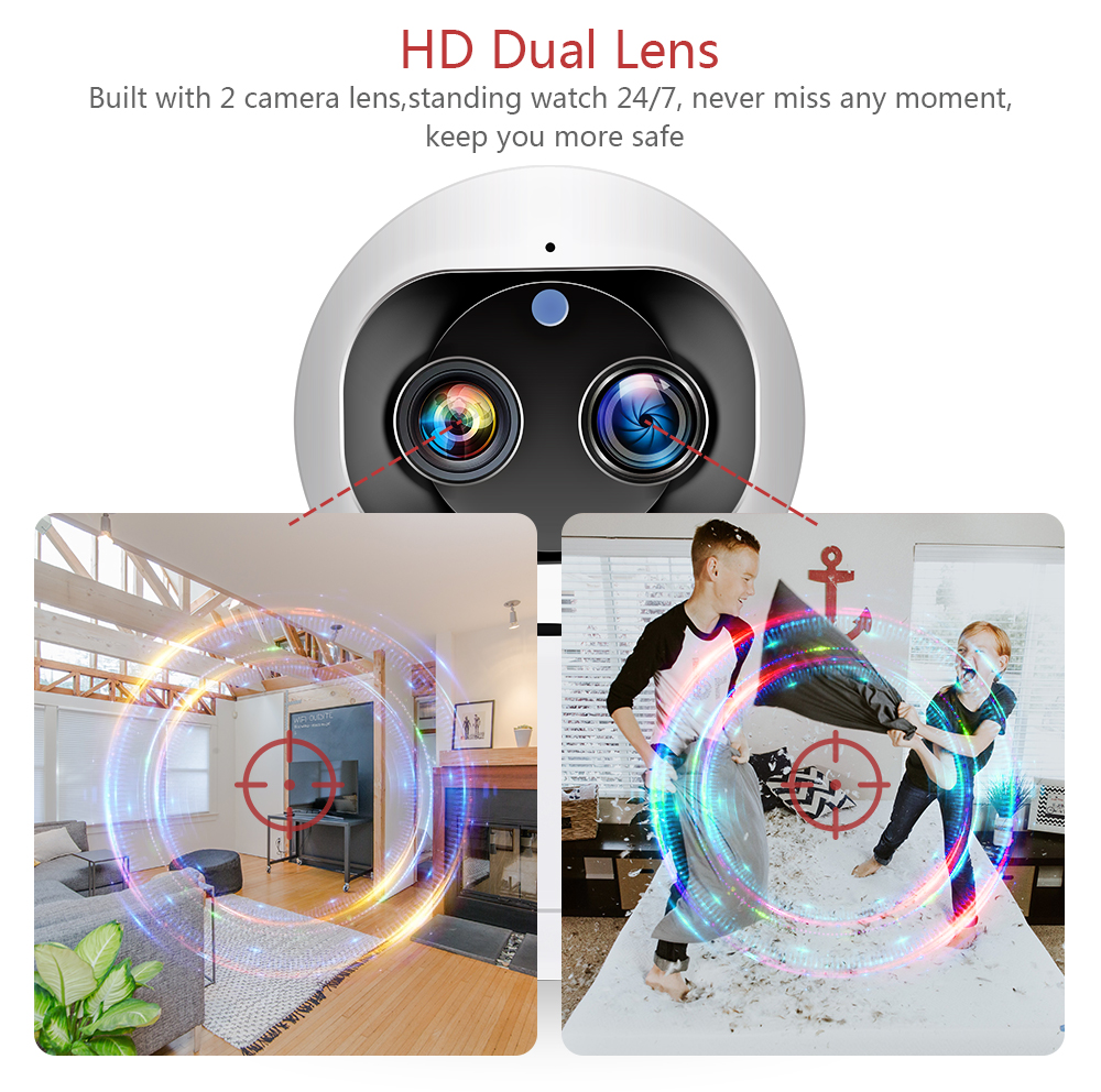 1080P dual lens Wifi automatic tracking Cloud home indoor camera